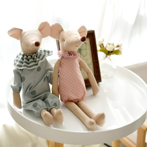 pink and green bowknot mouse doll